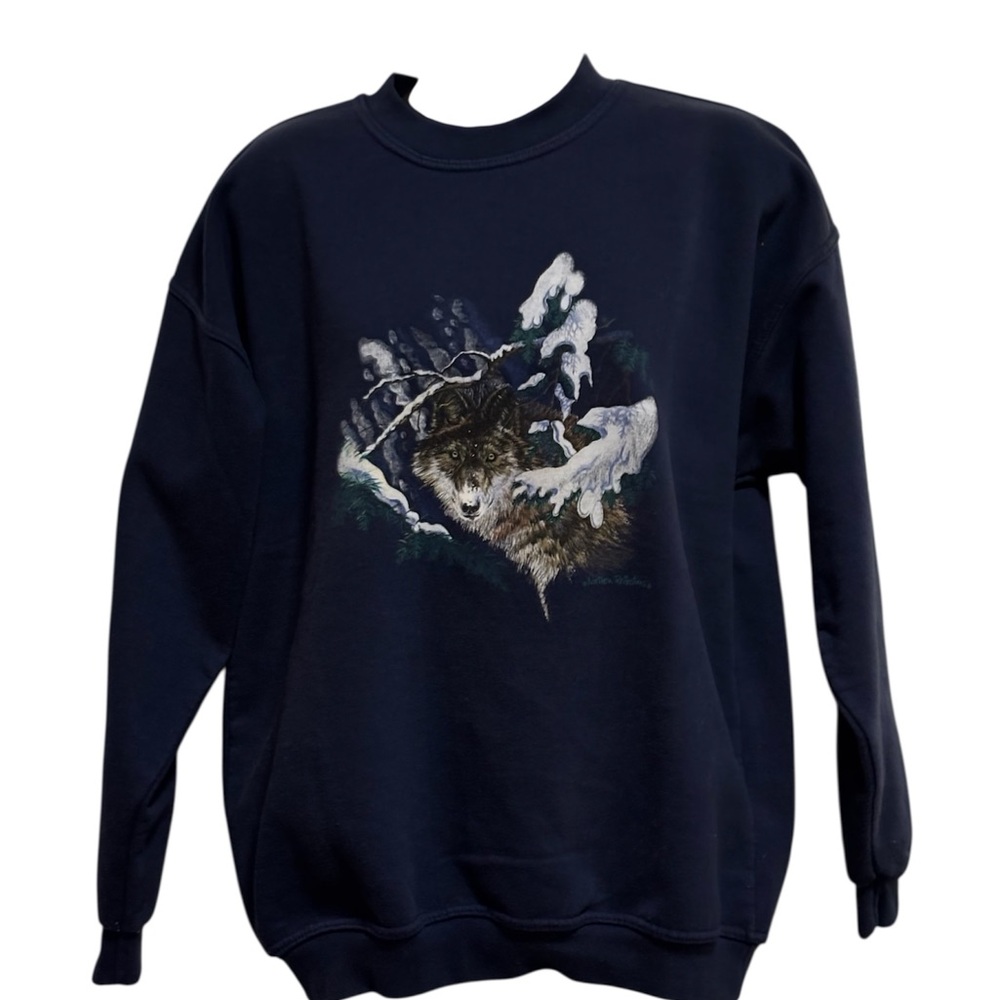 Northern Reflections Deep Blue Wolf Sweatshirt